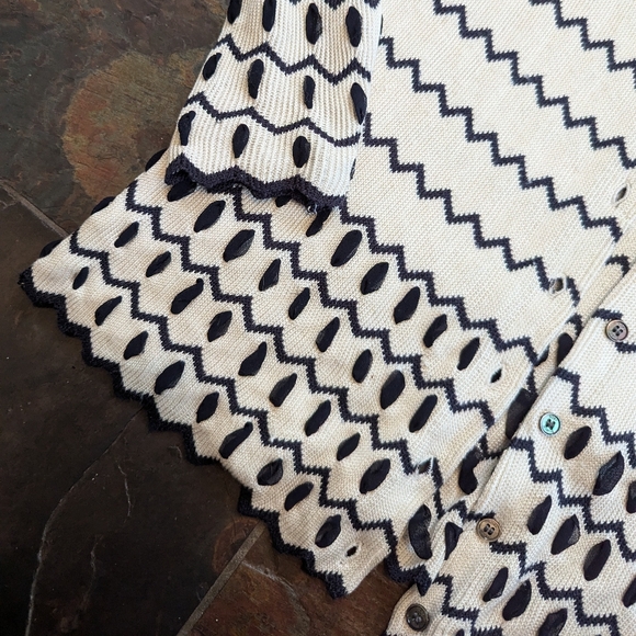 TORY BURCH silk cardigan sweater M L - Picture 7 of 12